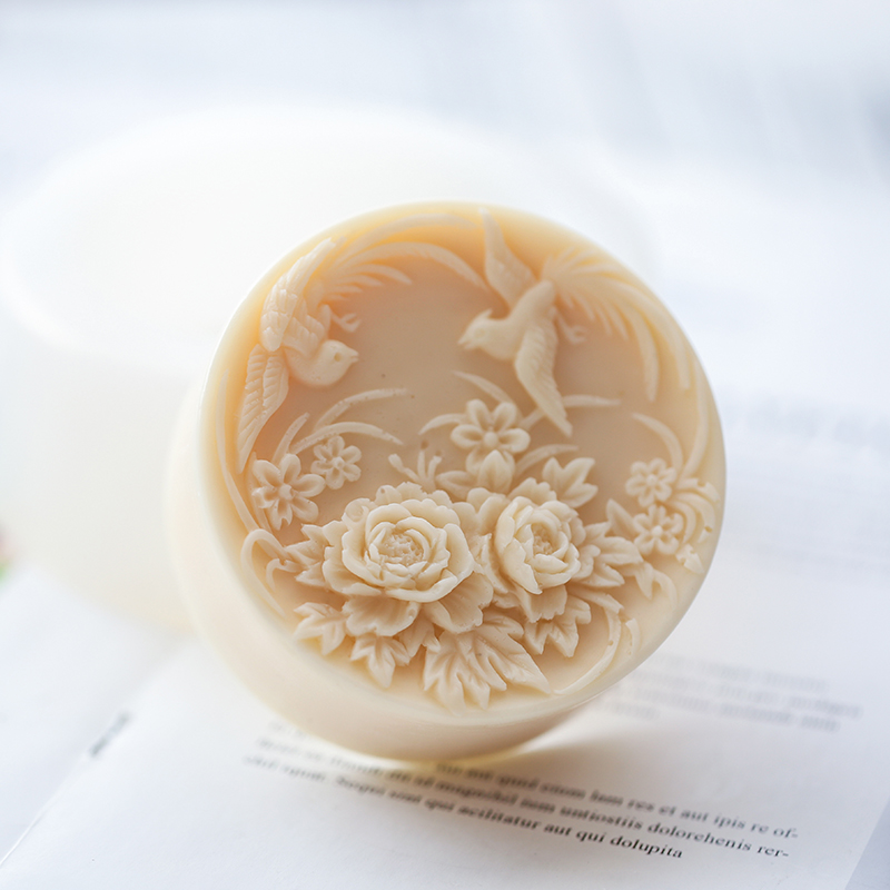 Candle Making Phoenix - 花の形をした柔軟なシリコン石鹸型,石鹸用,使いやすい,丸い形,石鹸用,キャンドル作り