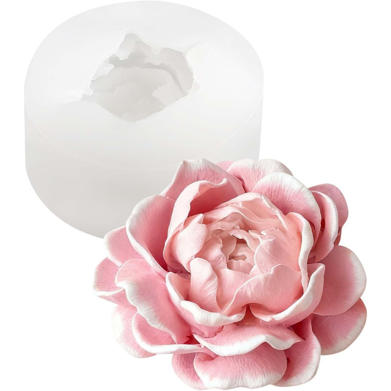 Candle Making Jug - ジャスミンフラワーキャンドルシリコンモールド、3D花柄シリコンモールド、柔軟に変形し、取り外し可能なシリコンモールド