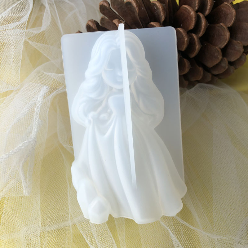 Candle Making Supplies Wholesale - 3D かわいいプリンセスシリコーンキャンドルモールド天使の女の子石鹸樹脂石膏作る型 DIY 人間チョコレートベーキングツール家の装飾のギフト