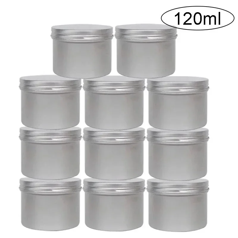 Tin Container Lid - 120ミリリットル6/12/18/24/48個アルミ錫瓶化粧品容器ラウンド茶缶蓋キャンドル瓶顔クリーム化粧オーガナイザーポット