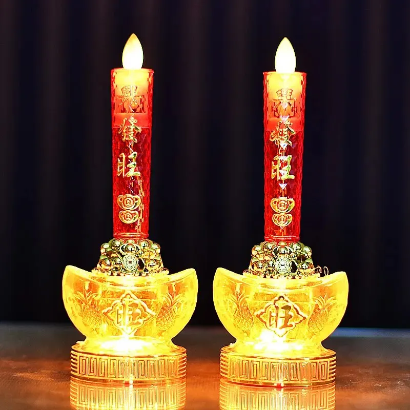 Candle Making Uk - 2 個 LED シミュレーション炎キャンドルランプ仏教電灯観音奉納装飾品ホーム Fengdhui 装飾