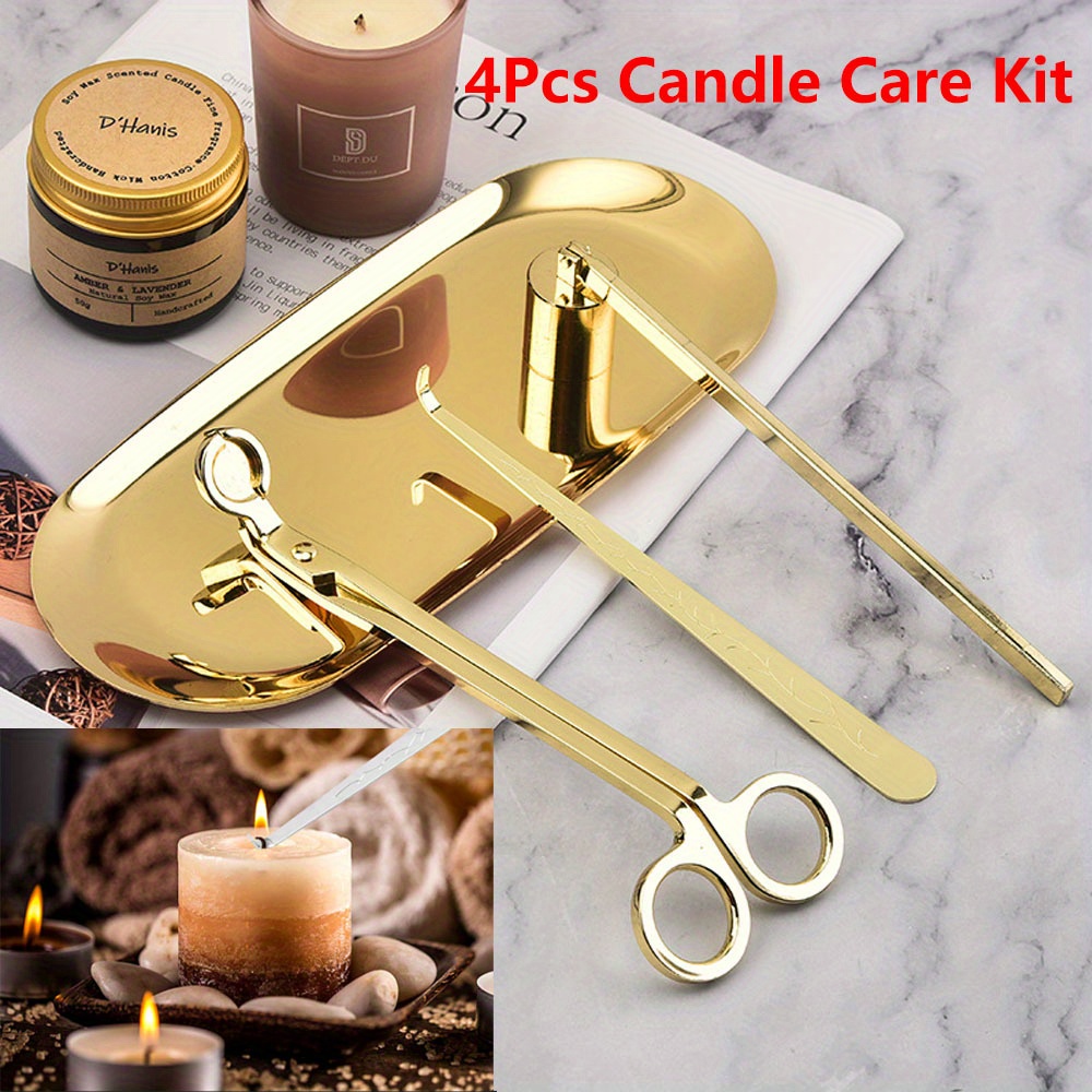 Candle Making Supplies Wholesale - 4 ピース/セット高級キャンドルケアキットステンレス鋼芯トリマーはさみ消火器フックキャンドルアクセサリーセット DIY キャンドルツール
