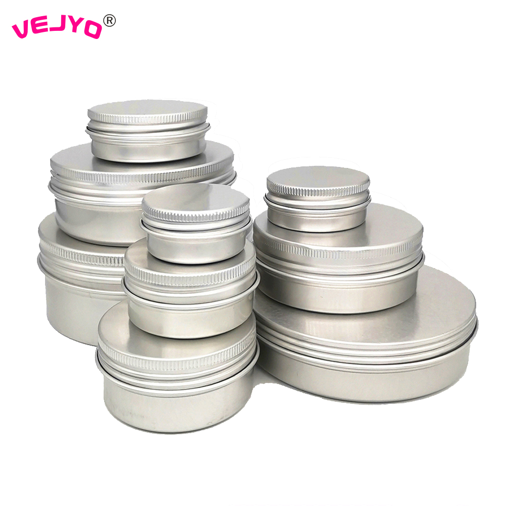 Tin Container Lid - 50 個化粧品容器アルミキャンドルジャー空の錫金属シルバー蓋付きリップクリームポットネジクリームボックス 10 グラム 15 グラム