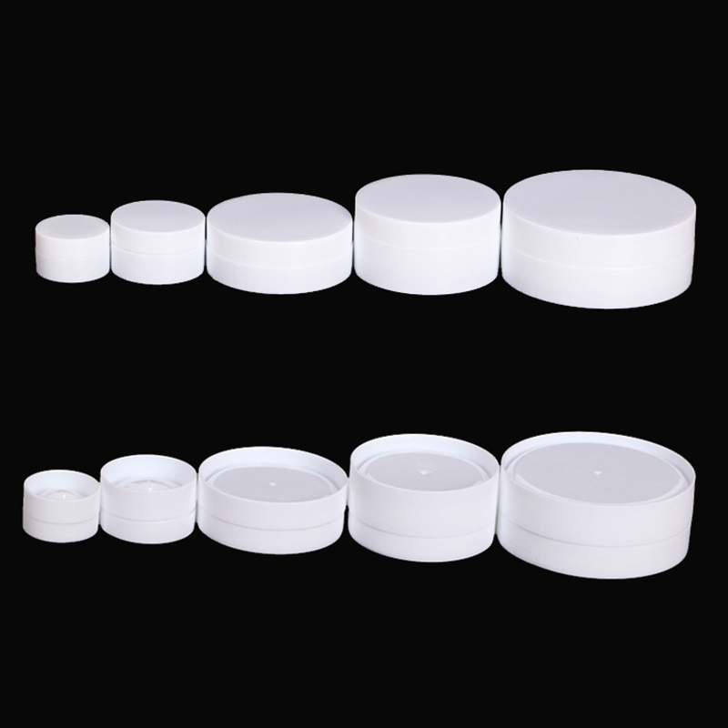 Tin Container Lid - ふた付きプラスチック容器,白い化粧品ジャー,ポータブルクリームパッケージ,3g, 5g, 10g, 30g, 50g, 100g,