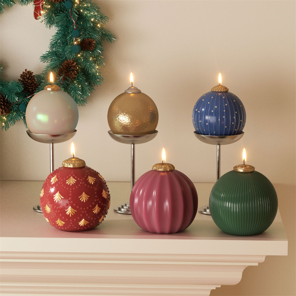 Candle Making Supplies Wholesale - ニコールクリスマスボールキャンドルシリコーン型 DIY 香り付きキャンドル作成型クリスマスギフトツール家の装飾