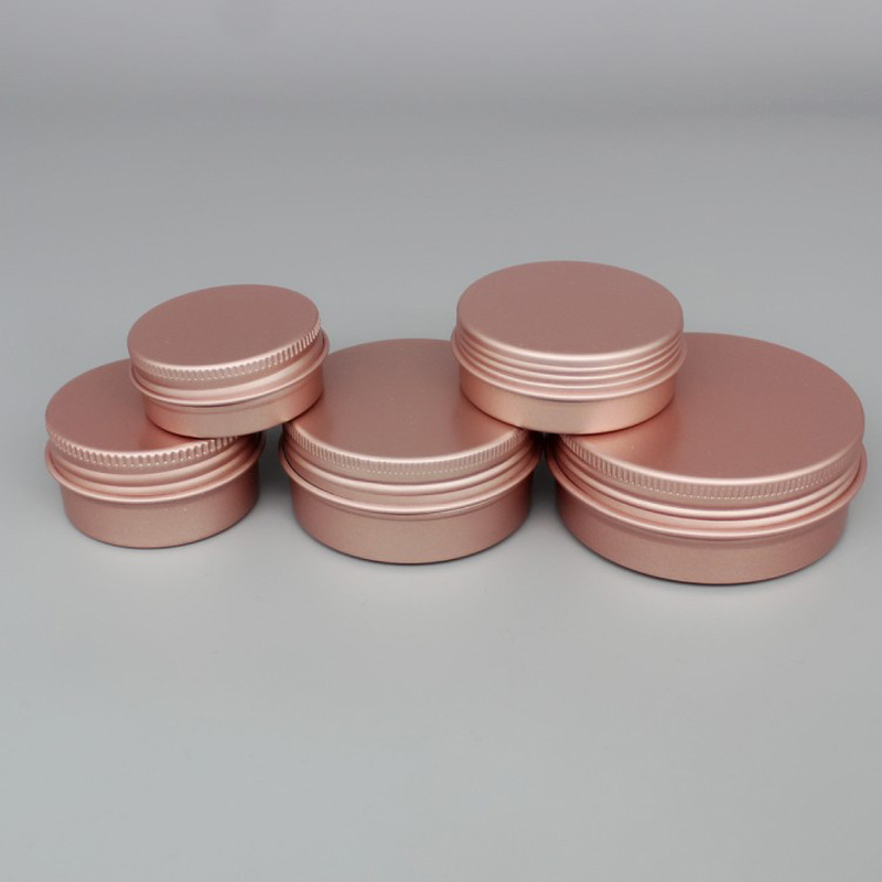 Tin Container Lid - 10個、50個、100個/ロット 化粧品クリームジャー ローズゴールド アルミボックス キャンドル リップバーム