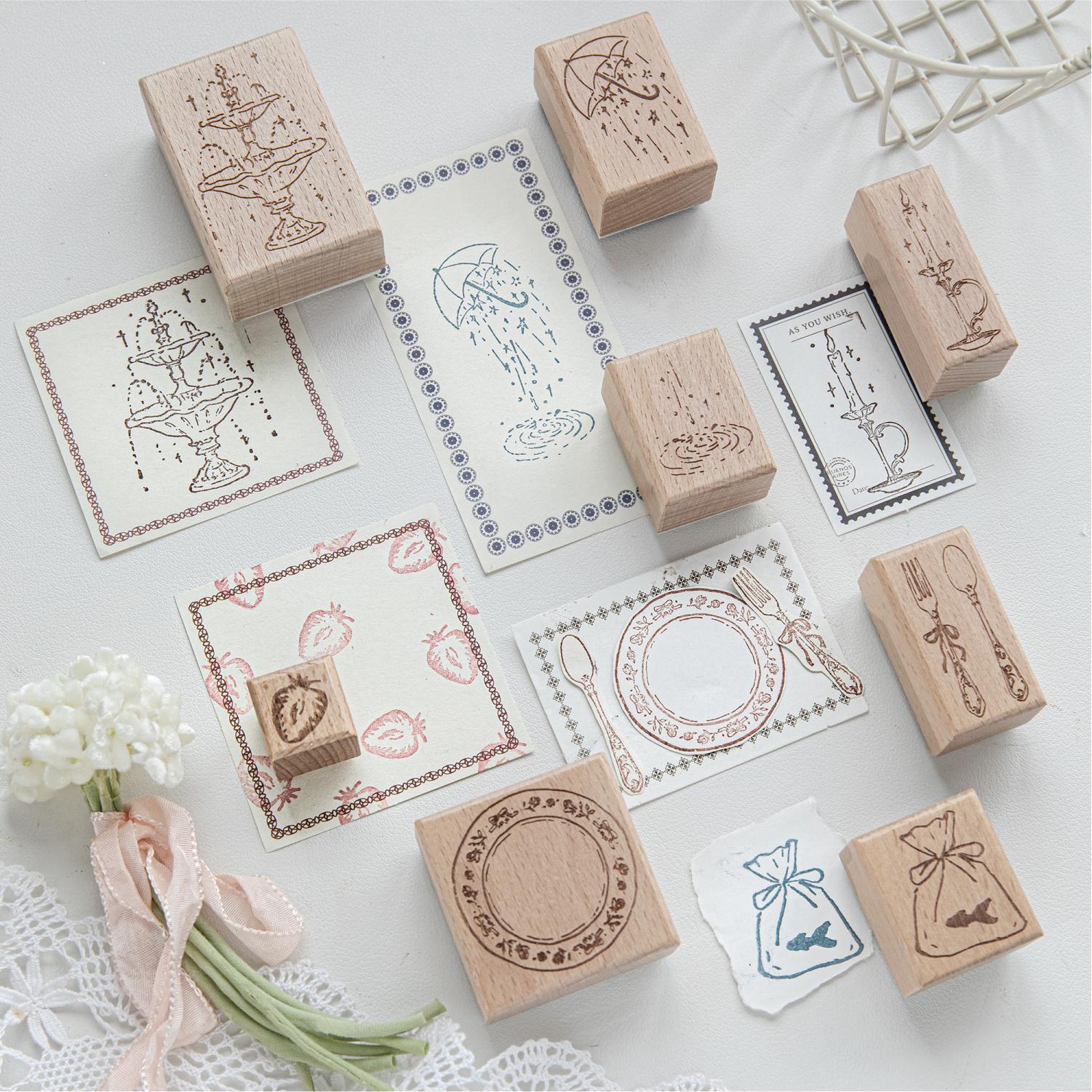 Candle Making Uk - 噴水キャンドル食器キャンドルテーブルウェアデザイン木製スタンプDIYクラフト用品スクラップブッキング材料文房具趣味用シール