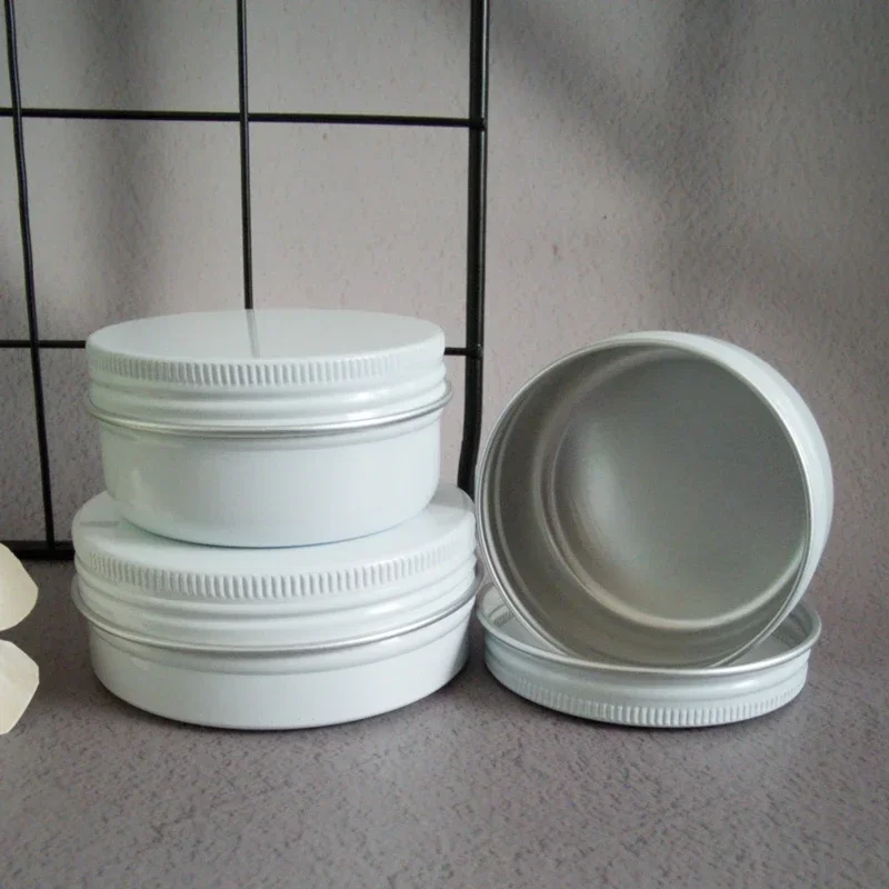 Tin Container Lid - 空のアルミボックス,ブリキの缶,丸い金属,camジャー,化粧品容器,白いボトル,卸売り,5g, 10g, 15g, 20g, 30g, 50g