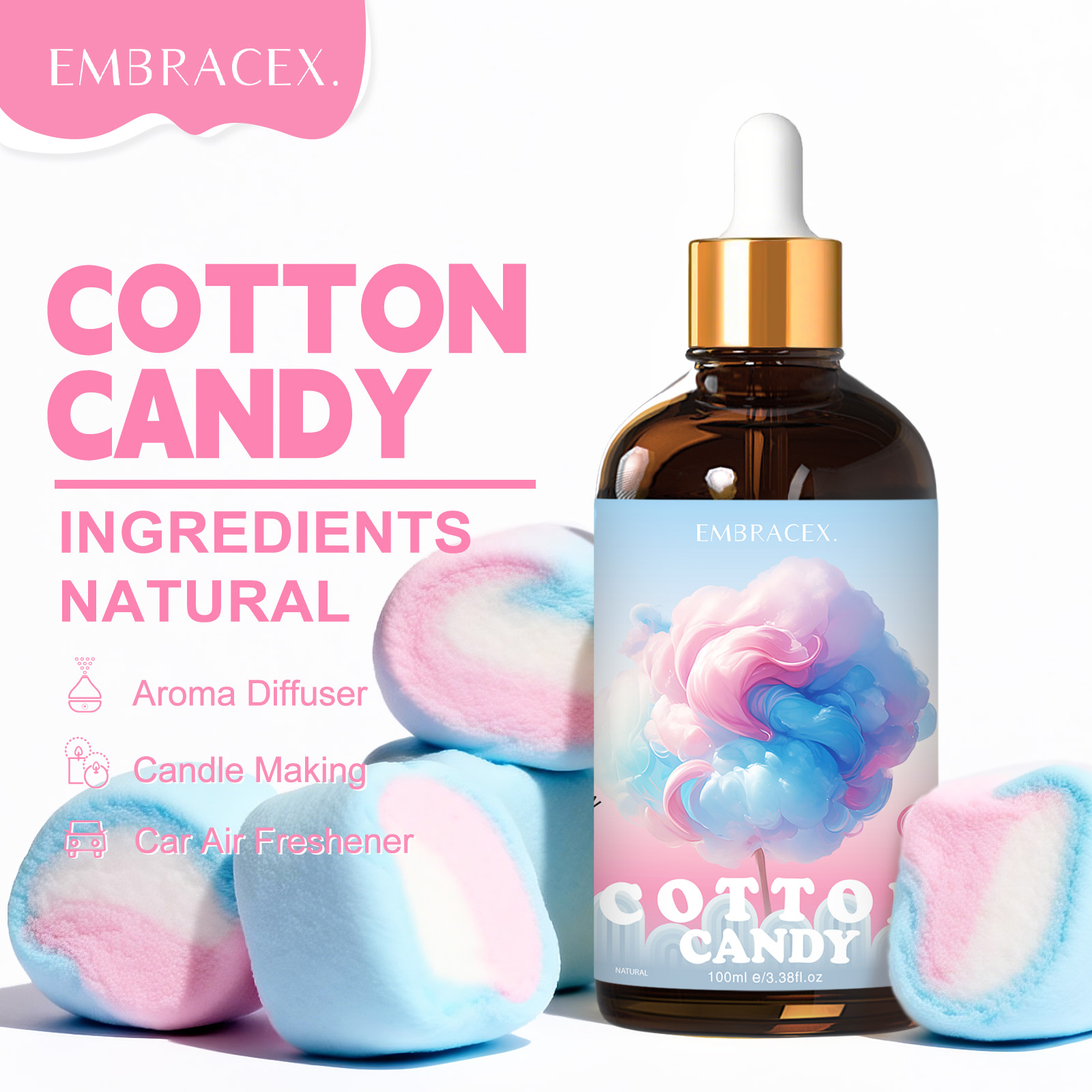 100ml コットンキャンディフレグランスオイル ディフュー - Candle Making Oils のレビューと価格