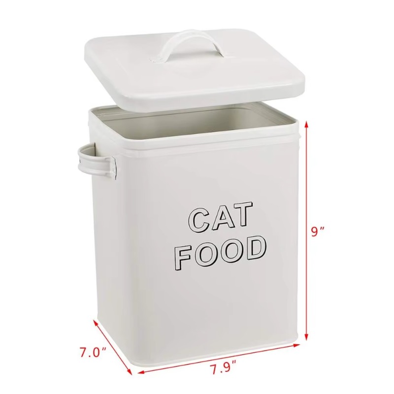 ペット用おやつとフード収納容器、蓋とサービングスクープ付きの - Tin Container Lid のレビューと価格