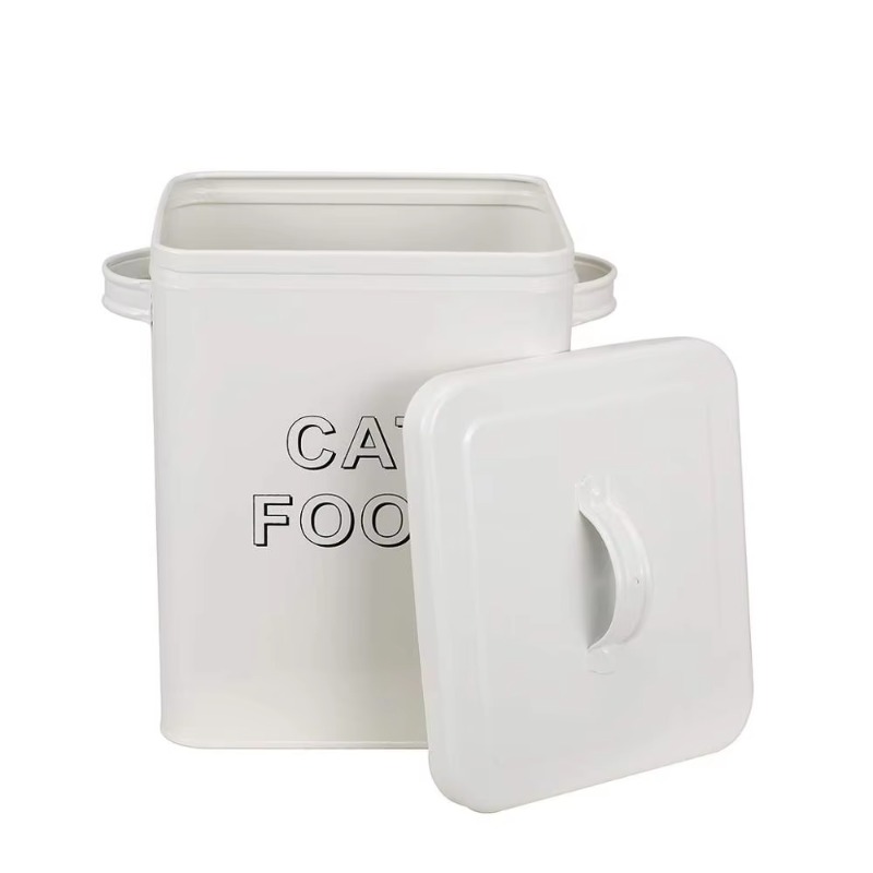 ペット用おやつとフード収納容器、蓋とサービングスクープ付きの - Tin Container Lid のレビューと価格