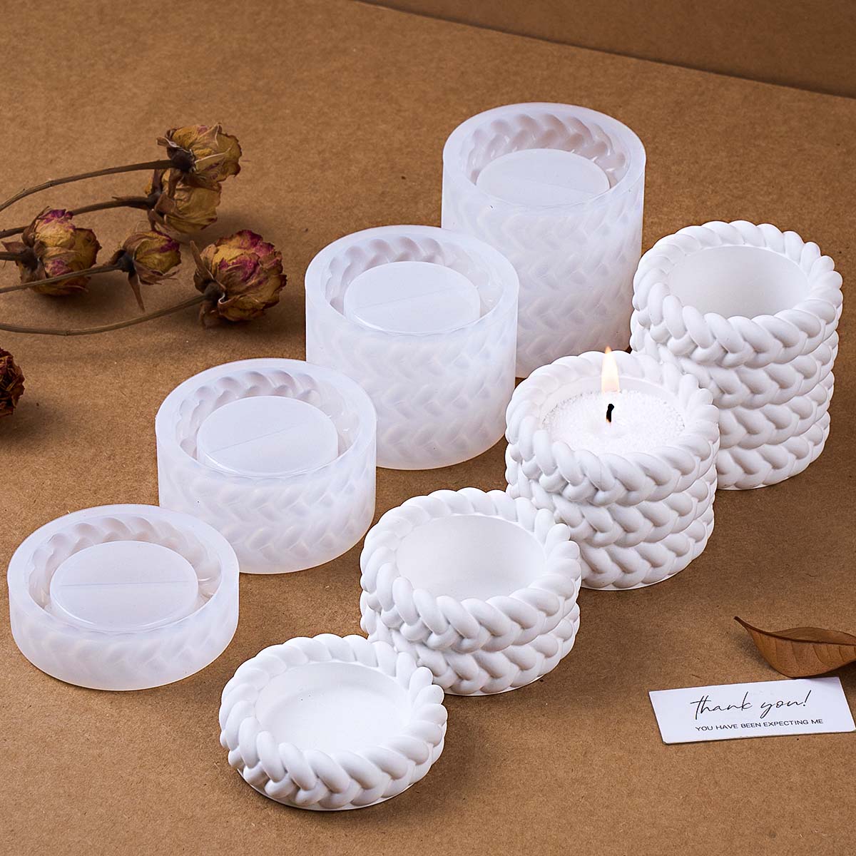 1/2/3/4階層麻縄キャンドルジャー シリコンモールド D - Candle Making Jug のレビューと価格