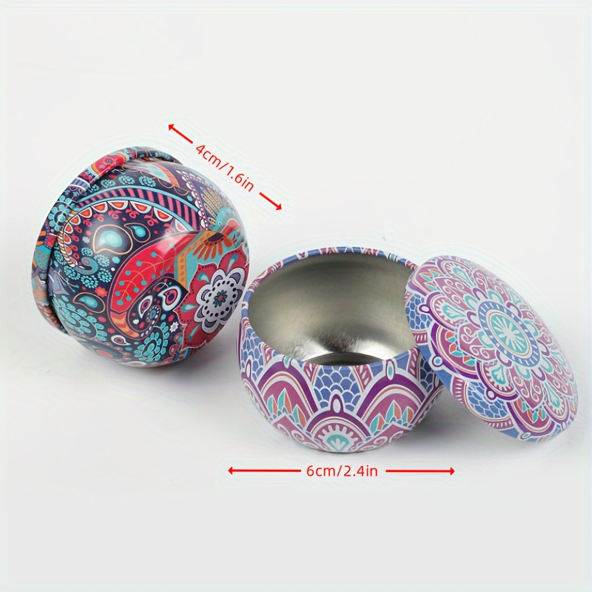 プレミアムフローラルプリントキャンドル缶12個 - クリエイ - Tin Container Lid のレビューと価格