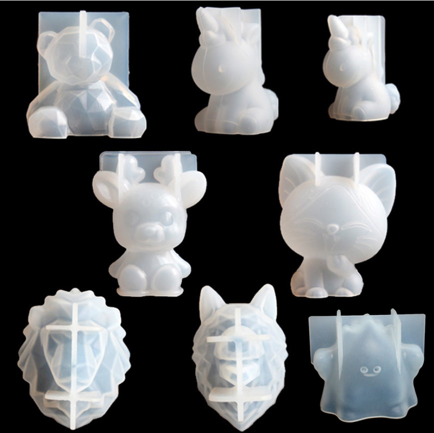 透明ユニコーンシリコーンエポキシ樹脂金型ジオメトリクマウサギ - Candle Making Supplies Wholesale のレビューと価格