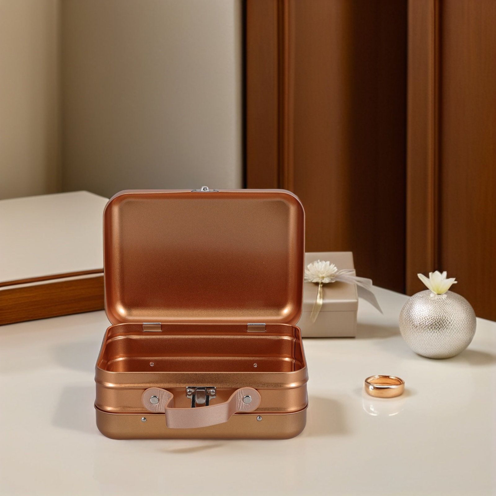 装飾用金属製収納ボックス 7.3x5.3x3.3インチ 長方 - Tin Container Lid のレビューと価格