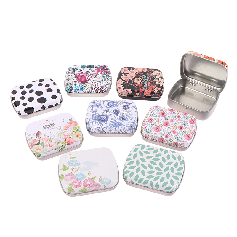 ふた付きミニ金属製ヒンジ付きボックス、ポータブル、長方形、小 - Tin Container Lid のレビューと価格