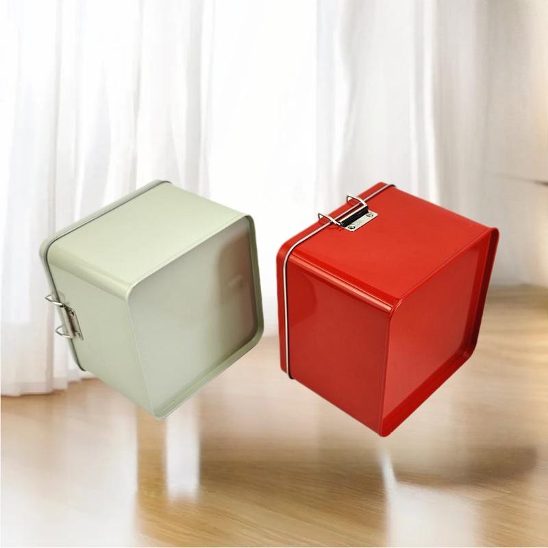正方形ブリキ製クッキー缶蓋付き防塵家庭用キッチンデスクトップ - Tin Container Lid のレビューと価格