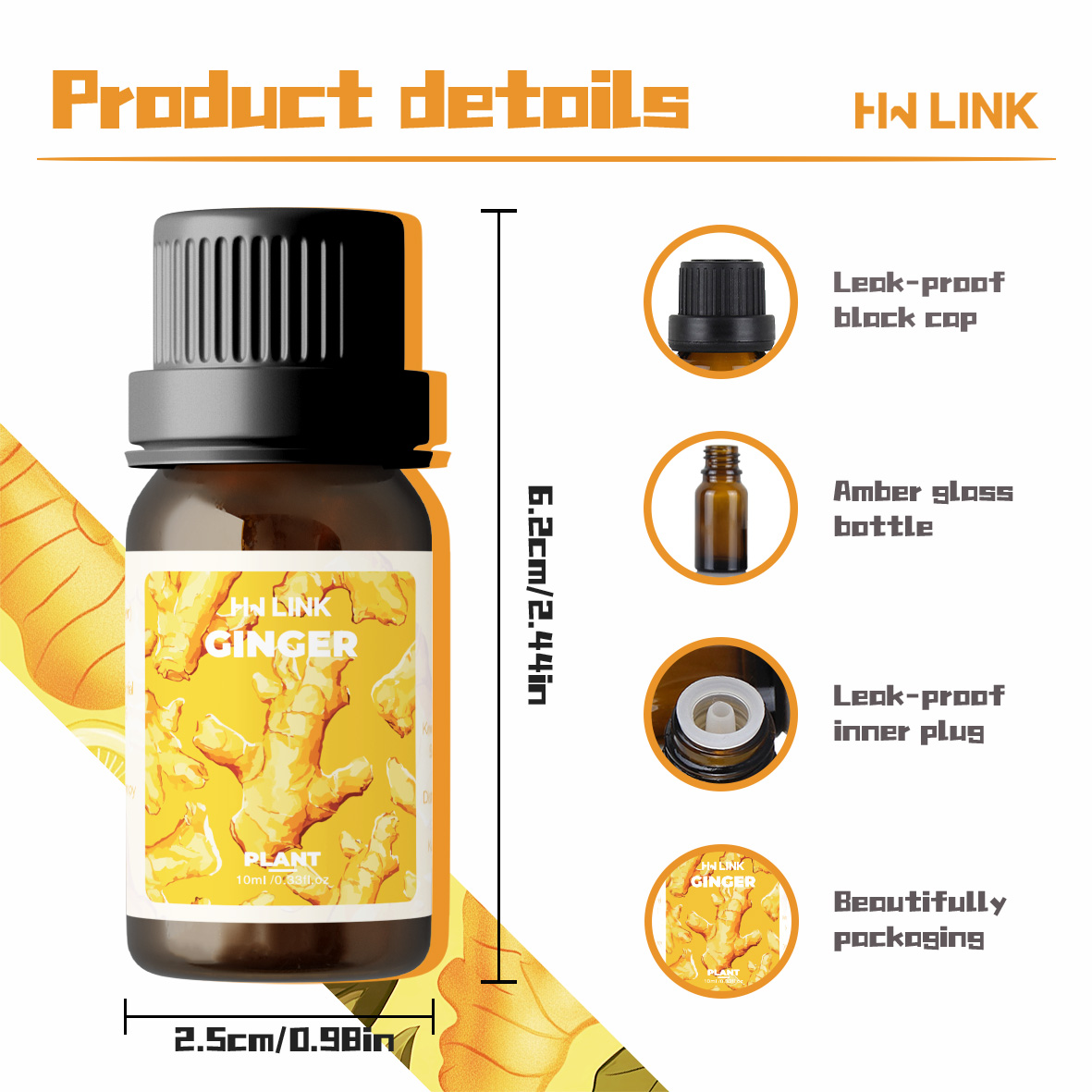 ジンジャーオイル 純粋な天然ジンジャーエッセンシャルオイル  - Candle Making Oils のレビューと価格