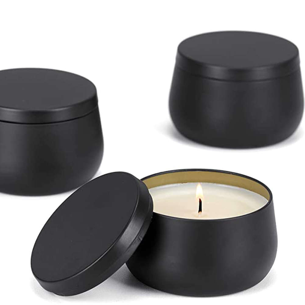 12個入り 8オンス 白黒金 メタルキャンドルジャー 蓋付き - Tin Container Lid のレビューと価格