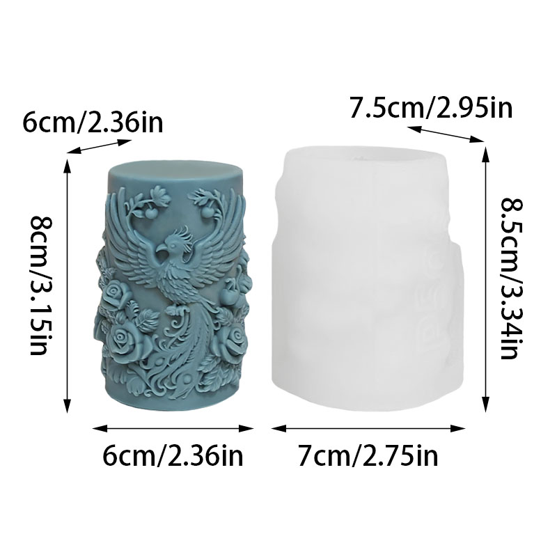 翼を広げた鳳凰とその周りにバラが囲まれた香りの良いキャンドル - Candle Making Phoenix のレビューと価格
